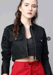 Stylish Black Cropped Jacket...fix coin
