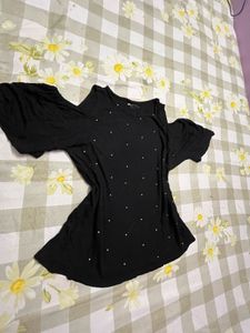 Black Cold Shoulder Blouse