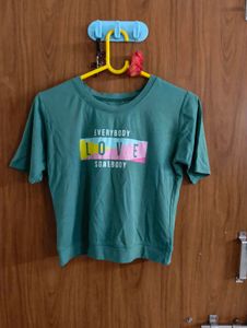 Green "LOVE" Graphic baby tee crop top