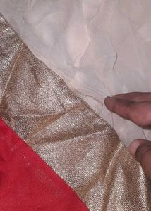 Red &amp; Cream Embroidered Anarkali Gown For Weddings