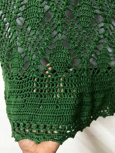Green Crochet Tunic Top