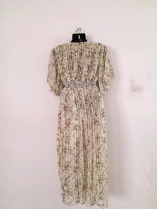 Vintage Floral Chiffon Maxi Dress
