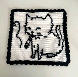 ｡𖦹°‧Crochet Cat Tapestry｡𖦹°‧