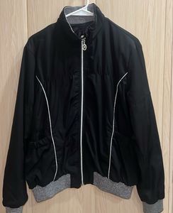 Korean Black Jacket with Striped Detail