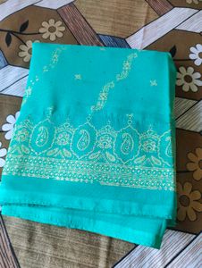 Elegant Green Saree with freebie