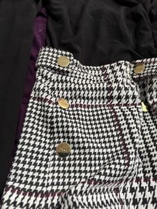 Houndstooth Double-Breasted Skirt
