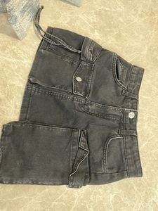 denim cargo skirt