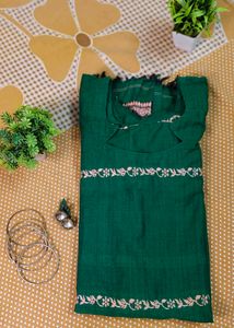 Khadi Silk Forest Green Kurti