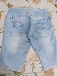 Light Wash Ripped Denim Shorts