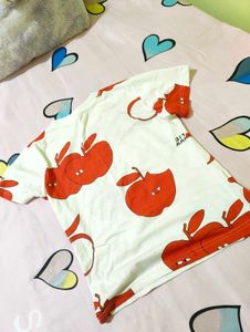 Cute Apple Print T-Shirt