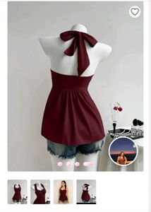 Chic Burgundy Halter Neck Top