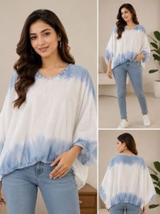 Boho Tie-Dye V-Neck Tunic Top