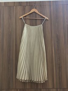 Pleated satin skirt
