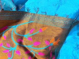 Beautiful Blue Silk Saree with Blouse