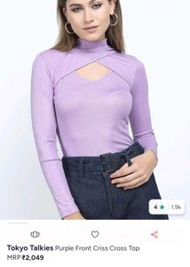 Metallic Cut-Out Long Sleeve Top