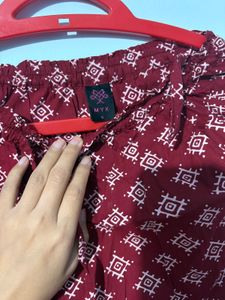 Stylish Red Printed Palazzo Pants