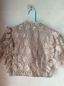 Elegant Lace Flutter Sleeve Top