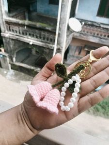Handmade Crochet Flower Keychain