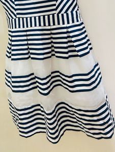 Chic Navy &amp; White Striped Fit &amp; Flare Dress