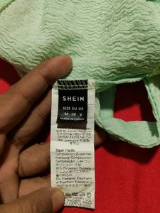 Mint Green Textured Crop Top – SHEIN, Size M