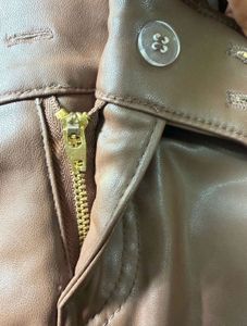 Brown Faux Leather Mini Skirt