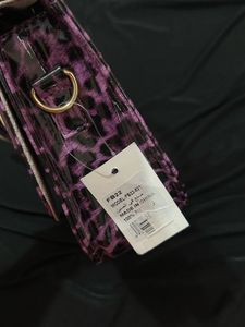 Purple Glossy Leopard Print Shoulder Bag