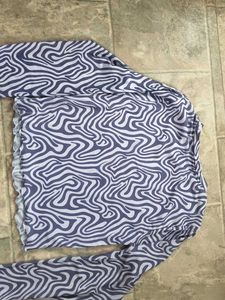 Trendy Swirl Print Long Sleeve Top