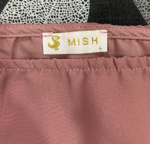 New-Chic Rose Pink Pleated Sleeve Top