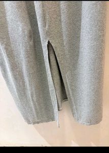 Scrunchie Strap Grey Maxi Dress