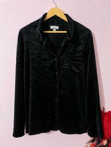 Premium Black Embossed Velvet Fabric – Soft & Styl