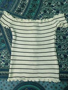 Striped Off-Shoulder top