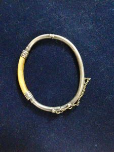 IMPORTED|Vintage Silver &amp; Real Ivory Bracelet