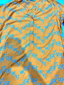Yellow Printed Kurta
