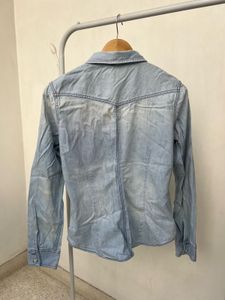 Light Wash Denim Button-Down Shirt