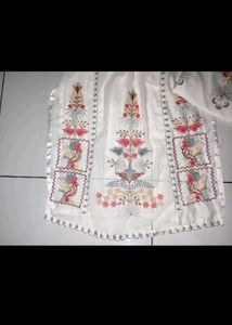 side open white good quality churidhar top