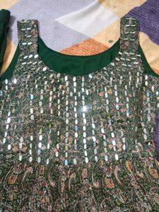 Party Wear Peplum Top And Bottom Set
