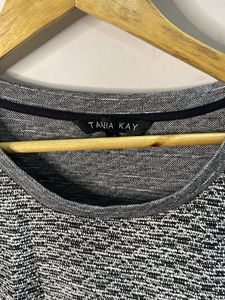 Tania Kay Chic Textured Tunic with Sheer Hem