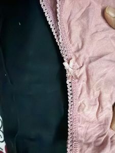 Pink Cotton Briefs with Lace Trim