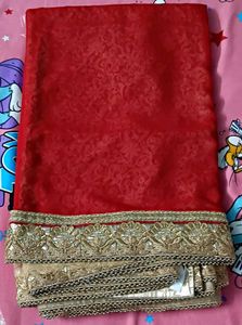 Red & Gold Like Embellished Sari