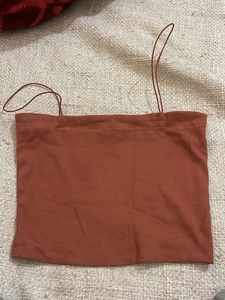 Brown Spaghetti Strap Tank Top