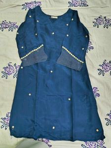 Elegant Navy Blue Embroidered Coord set