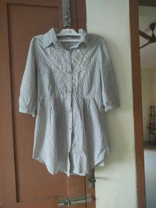 Striped Lace Detail Shirt