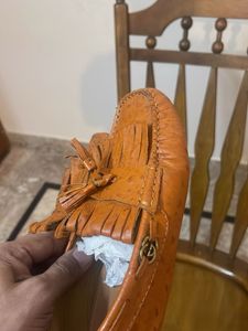 Gucci Ostrich Leather Tassel Loafers
