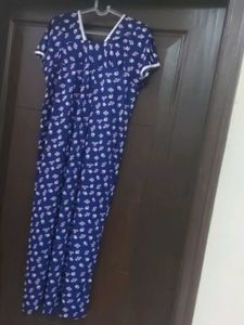 Comfortable Blue Floral Nightgown