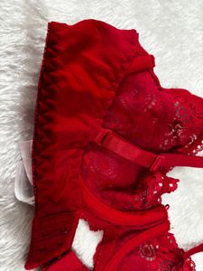 Elegant Red Lace Bra