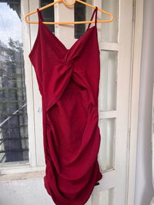 Maroon Bodycon Mini Dress