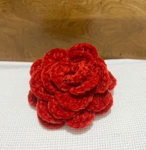 Red Velvet Rose Hair Clip