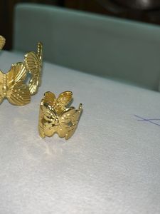 Gold Tone Flower Bracelet &amp; Ring Set