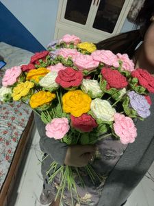 crochet rose bouquet