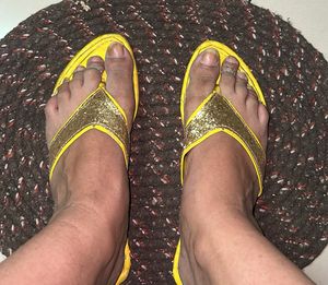 Sparkly Yellow Flip-Flops